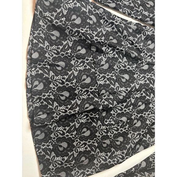Cabi Black White Lace Print Long Button Coat Jacket Sm Longline Elegant Dressy - Picture 6 of 9